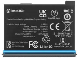 Insta360 X3 akkumulátor, 1800 mAh (CINAQBT/A) - mione
