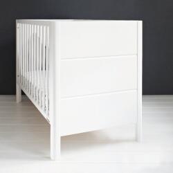 Woodies Safe Dreams Patut din lemn pentru bebe, inaltime saltea reglabila, Smooth Alb 120x60 cm (smooth_cot_white)