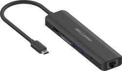 AlzaPower USB-C Dock Station 7in1 (140 W) - fekete (APW-HCC7Bx140)