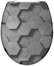 SCHÜTTE WC ülőke GREY HEXAGONS| Duroplast, Soft Close