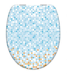 SCHÜTTE WC ülőke MOSAIK BLAU-ORANGE | Duroplast, Soft Close (176962)