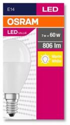 OSRAM LED izzó, E14, kisgömb, P48, 8W, 806lm, 2700K (MF), OSRAM „Value (OLEDE1407)