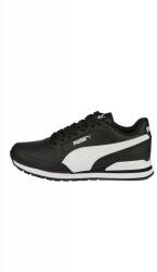 PUMA Puma, ST Runner v3 bőr és műbőr sneaker, Fehér, Koptatott fekete, 38 EU (MALLFASHION-12321-38)