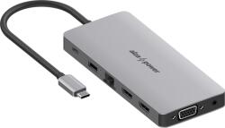 AlzaPower Metal USB-C Dock Station 12in1 Triple Screen - asztroszürke (APW-HCA123SY)