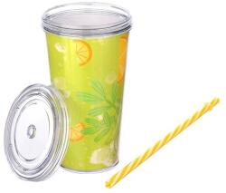 TITIZ IRIS LIMESHAKE pohár tetővel, szívószállal 600ml AP-9444 (AP-9444) - officedepot