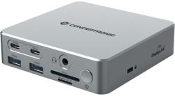 Conceptronic DONN25G dokkoló állomás és port replikátor Vezetékes USB 3.2 Gen 2 (3.1 Gen 2) Type-C Ezüst (DONN25G) (DONN25G)