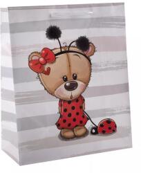 QX Pungă cadou cu model ursuleț - 18 x 23 cm (368061)