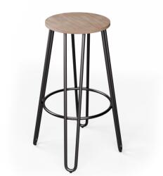 Blumfeldt Scaun de bistro Hamilton 1 buc. Ø33cm Cadru din oțel și lemn (GDM20-M508-30) (GDM20-M508-30)