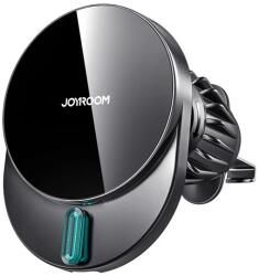 JOYROOM autós tartó (szellőzőre, mágneses, gyorstöltő, 15W, wireless, LED jelzés) FEKETE JR-ZS409_B (JR-ZS409_B)