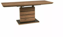 SIGNAL MEBLE Leonardo Modern Bővíthető Tölgy Étkezőasztal Üveg Részletekkel (SIG-LEONARDODD140)