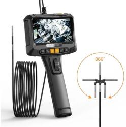 Inskam S10 endoszkóp forgatható funkcióval, 5" kijelző, 3, 9 mm-es szonda, 1080p, 2 m hosszú kábel (S10-3.9mm-2m-flexible-single-lens)