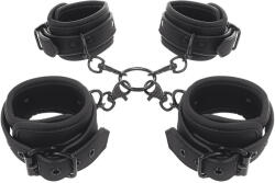 Fetish Submissive Ankle and Wrist Cuffs & Hogtie Set Vegan Leather
