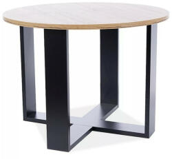 Signal Egoa Modern Kerek Dohányzóasztal Laminált Tölgy-Fekete (SIG-EGOADWC)