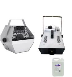  Csomagolt lufi gép, 5 l-es lufi folyadék és füstgép távirányítóval, IdeallStore®, ezüst (C197 + FUM 1500 + G91)