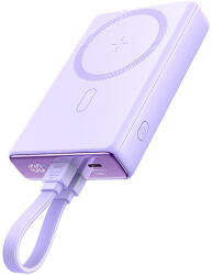 JOYROOM Powerbank Joyroom JR-PBM01 mágneses 10000mAh 20W állvánnyal + Lightning kábel - USB-C - lila