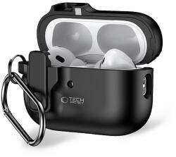 Tech-Protect vékony kampós tok karabinerrel Apple AirPods Pro 1/2 készülékhez - fekete