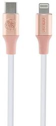 Guess Ebossed Logo USB-C / Lightning kábel 1, 5 m gyorstöltés - rózsaszín