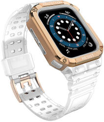 Hurtel Védőszíjszíj tokkal Apple Watch 7 / SE (41/40 / 38 mm) tok, páncélozott óra borítója rózsaszín