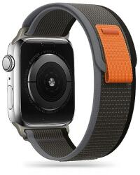Tech-Protect nylon szíj Apple Watchhoz 4/5/6/7/8/9/SE/Ultra 1/2 (42/44/45/49 mm) - fekete és narancs