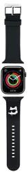 Karl Lagerfeld 3D gumis fejszíj Apple Watchhoz 38/40/41mm - fekete