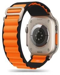 Tech-Protect Nylon Pro szíj Apple Watch 4 / 5 / 6 / 7 / 8 / 9 / SE / Ultra 1 / 2 (42/44/45/49 mm) - fekete és narancssárga