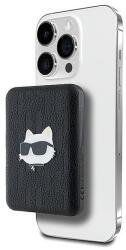 KARL LAGERFELD Powerbank induktív KLPB5FPGKSCHHK 16W 5000mAh fekete/fekete Choupette fejcsap MagSafe