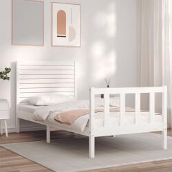vidaXL fehér tömör fa ágykeret fejtámlával Small Single (3193167)