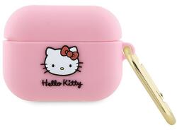 Hello Kitty szilikon 3D Kitty Head tok AirPods Pro-hoz - rózsaszín