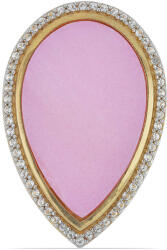  Arannyal Bevont Ezüst Gyűrű - Rózsaszín Gyöngyház és Fehér Topáz