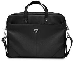 GUESS Saffiano Triangle logós táska 16" -os laptophoz - fekete