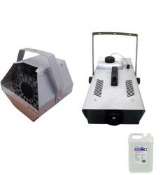  Lufigép csomag, 5 l-es lufifolyadék és professzionális füstgép, IdeallStore®, rozsdamentes acél, távirányítóval