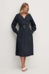 Tommy Hilfiger pamut ruha sötétkék, midi, harang alakú, WW0WW42307 - sötétkék 36