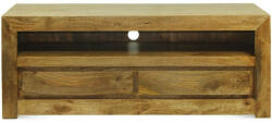 Art-Pol Bombay keleties stílusú tömör mangófa világosbarna 2 fiókos TV asztal 55x140x45cm (96492)