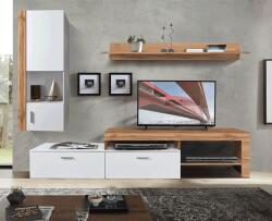 TEMPO KONDELA Nappali fal/szekrénysor, wotan tölgy/fehér, ALUBA
