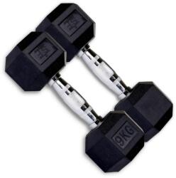 SUPRFIT Hex gumi súlyzók (pár) - 32, 5 kg fekete