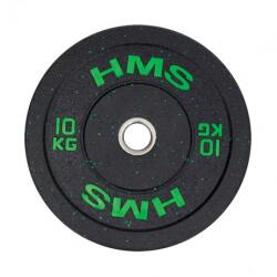 HMS Gumírozott súlytárcsa Bumper Plate 10 kg/51 mm HMS HTBR10-zöld