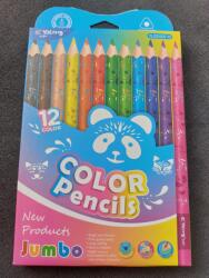 Yalong Stationery színes ceruzakészlet, háromszögletű, 12 darabos, kék csomagolás