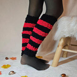  Vastag lábszármelegítő piros-fekete 79038