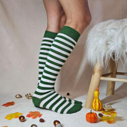 Szuntex zokni SZUNTEX fehér-zöld csíkos térdzokni 43-46 74665