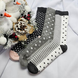  Női VASTAG zokni 3 pár/cs csíkos-pöttyös 79165