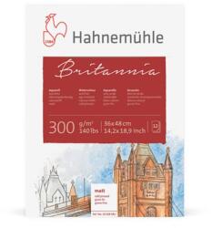 Hahnemühle Britannia akvarelltömb, 300 g, 12 lap, enyhén érdes, 36x48 cm