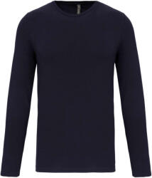 Kariban Férfi hosszú ujjú kereknyakú sztreccs póló, Kariban KA3016, Navy-2XL (ka3016nv-2xl)