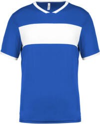 Proact PA4001 rövid ujjú V-nyakú gyerek sportpóló, kontrasztos betéttel Proact, Sporty Royal Blue/White-8/10 (pa4001sro-wh-8-10)