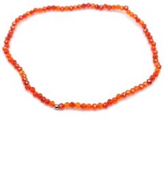 R. M. ékszer Cirkon fazettált narancs golyó karkötő 2mm (058222)