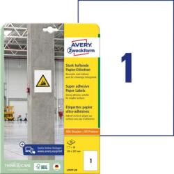 Avery-Zweckform Etichete universale 210x297mm Avery A4, adeziv puternic 20 coli