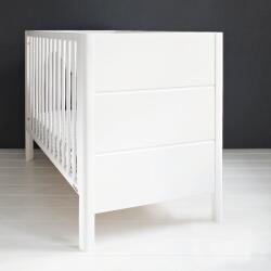 Woodies Safe Dreams Patut din lemn pentru bebe, inaltime saltea reglabila, smooth alb 120x60 cm