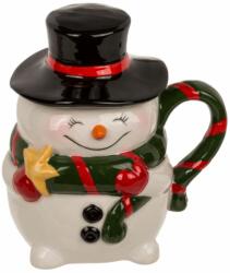 4home Cană cu capac Happy Snowman, 300 ml