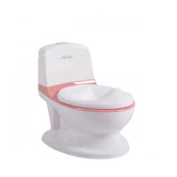 NOVOKIDS Olita premium pentru copii NOVOKIDS Atlantic seat, Cu sunete, Vas detasabil, Plastic non toxic, Suport hartie igienica, Roz cu Alb (NKATLPOTTYPINK) Olita