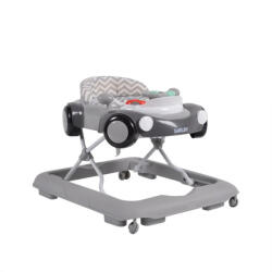 NOVOKIDS Premergator Reglabil in 3 Trepte NOVOKIDS Shelby Mini Car , Roti silentioase, Pliabil, 8 Roti, Cu Melodii si volan, Model Masinuta, Gri (NKSHLBYWALKGRAY)