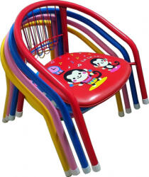 NOVOKIDS Set 4 scaune metalice pentru copii Novokids Little chair , Sezut moale cu sunete, Pentru interior si exterior, Dimensiuni 36x36x34 cm , Vopsea lucioasa, Multicolor (NKLITCH4SET)